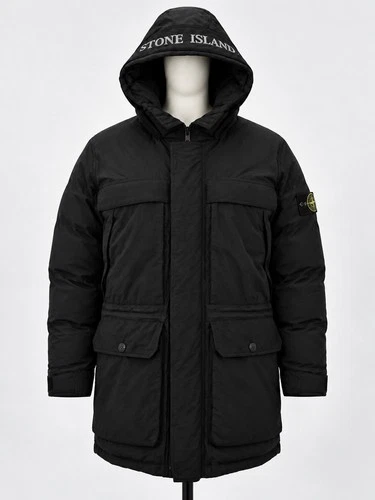 New Stone Island Micro Reps Down Parka Jacket – Black, Size L image 5