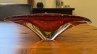 Vintage 60s Murano Sommerso Glass Centerpiece Bowl Red, Yellow (Uranium) & Clear