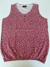 Damen Top Basic ärmellos rot geblümt Blumen...