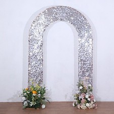 8 feet Payette Sequin Double Sided Open Arch Fitted Backdrop STAND COVER Party
