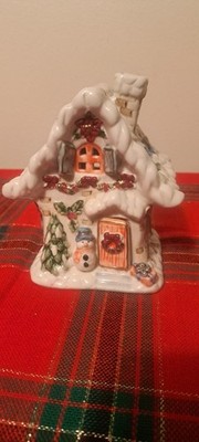 Gingerbread Multicolored Christmas House Votive Porcelain 