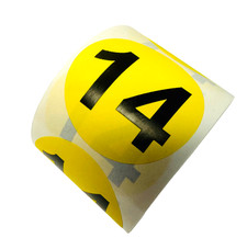 Inventory Numbers Labels   Number 14 Fourteen 2" Peel  Stick 500 Stickers