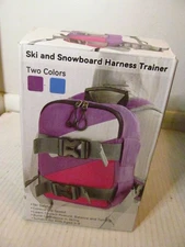 Ski and Snowboard Harness Trainer Backpack for Kids 3-8, Choose Blue or Purple
