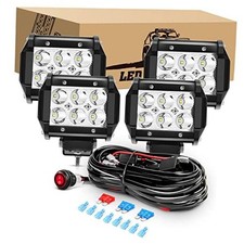 4PCS 18W LED Pods Spot Light Bar Fog Light 4Pcs LED Pods Wiring Harness