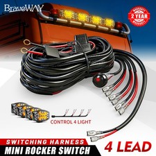 Wiring Harness Kit ON-OFF Switch Offroad Relay Fuse LED Work Light Bar 4-Leads