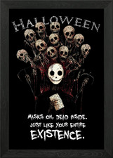 Halloween Masks on Design Framed Wall Art Poster Canvas Print Picture