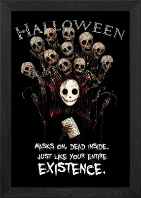 Halloween Masks on Design Framed Wall Art Poster Canvas Print Picture