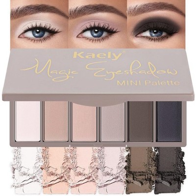 evpct 6 Colors Natural Eyeshadow Palette, White Nude Pink Taupe Dark Black Ma...