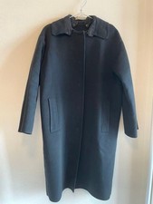 USED PRADA LUXURY COAT, NAVY AND BLACK SIZE 40 , 100 SILK BLEND, MADE IN ITA