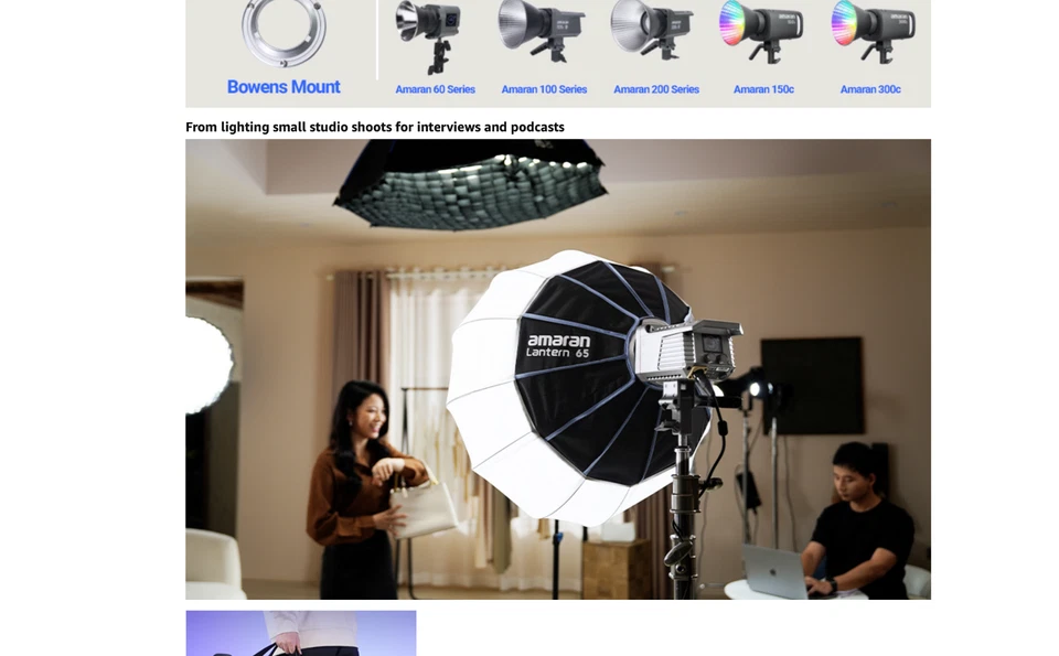 Amaran Lantern 65, 2ft(65cm) Omnidirectional Bowens Mount Soft Light Modifier fo - Image 3 of 4
