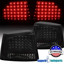Fits 2005-20010 Dodge Charger LED Tail Lights Brake Lamp Glossy Black Smoke