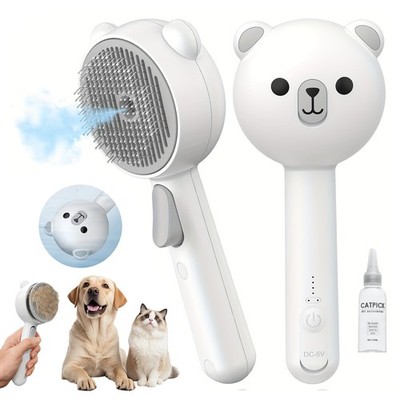 CATPICK Steam Pet Grooming Brush w/ Self-Cleaning Button for Dogs & Cats