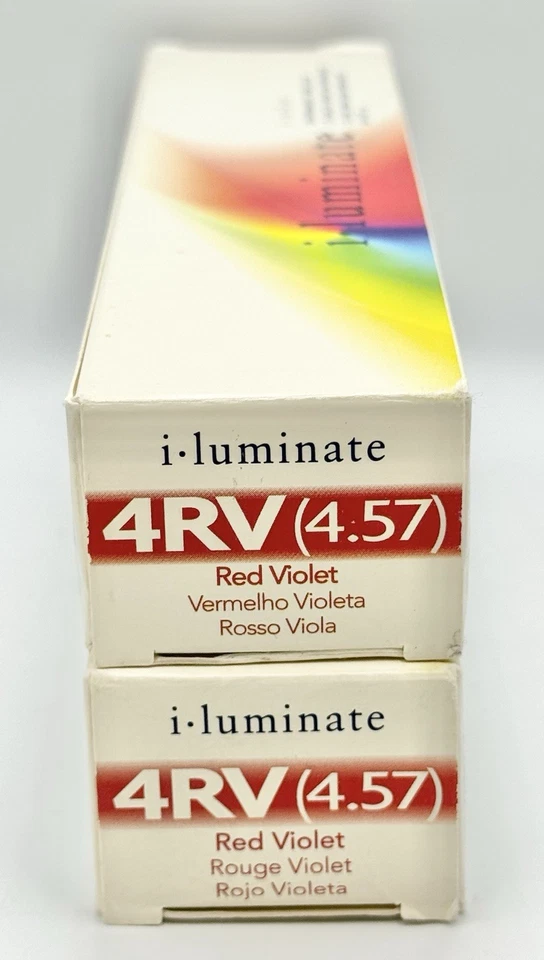 I- Color I-LUMINATE 半永久染发剂 4RV (4.57) 红色 紫色 2 盎司 2 包 — 第 4/4 张图片