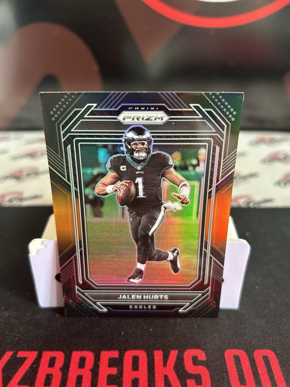 2022 Panini Chronicles Prizm Black Jalen Hurts #PB-1 Black Orange /75