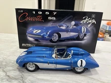1957 Corvette SS Convertible Race Car 1/18 Diecast Concept Blue AUTOart Chevy #1