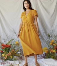 Christy Dawn The Dawn Dress Mustard Yellow Gold XS Womens