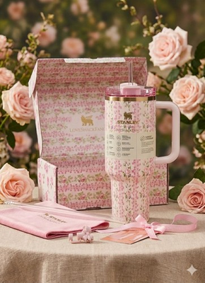 #ad #ad STANLEY FLORAL PINK 40 OZ TUMBLER $44.99