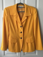 Christian Dior Women s Yellow Button Front Lined Blazer w/ Pockets Size 8