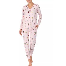 Kate Spade new york L Jersey Henley Christmas Pajama Set Pants Top NEW NWT