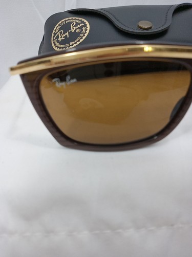 Occhiali da sole Ray-ban vintage B&L Olympian 2 marrone perlato lenti rettangolari B15 - Foto 2 di 17