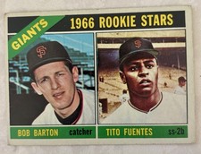 1966 Giants Rookie Stars Bob Barton & Tito Fuentes Topps 511 Excellent Cond