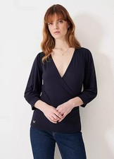 Crew Clothing Company Wrap Three-Quarter Sleeve Top   UK 10        (FJ126-2)