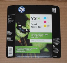 Genuine HP 951XL Color Ink Cartridges Cyan/Magenta/Yellow 3 Pack - Expired: 2019