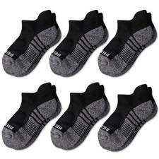 Kids Athletic Cushion Ankle Socks 6 Pairs Low Cut Heel Tab Youth Big Boys Girls