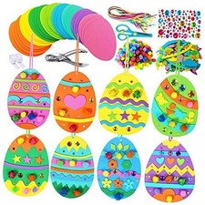32 Sets Easter Craft Kits DIY Egg Ornaments Decoration Art Sets Assorted Foam