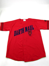Darth Maul Baseball Jersey Mens Large Button Down Lee Sport Star Wars Episode 1