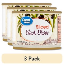  3 Pack Great Value Sliced Black Olives, 2.25 Oz