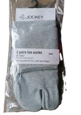 Jockey Woman Athleisure 2 Pairs of Grey Cotton Toe Socks #7487 Brand New