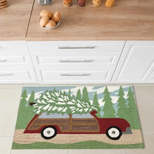 Front Porch Woody Wonderland Pine Indoor/outdoor Rug 20 X 30 Dark Green And B - Picture 4 of 9