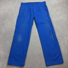 VINTAGE French Trousers Adult 33x30 Blue Work Wear Distressed Chore Utility Mens