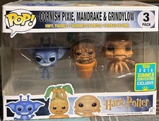Funko POP Harry Potter Paquete de 3 Cornish Pixie Mandrake Grindylow SDCC 2016
