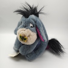 Disney Store 10  Eeyore Plush Stuffed Animal Removable Tail  Butterfly On Nose
