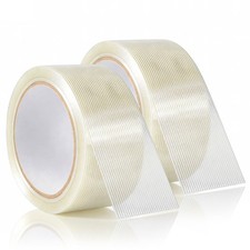 2 Roll Filament Strapping Tape, 5.9 Mil X 2 in X 22 Yds Reinforced Packing Tape