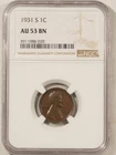 1931-S LINCOLN CENT - NGC AU-53 BN KEY-DATE!