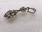 Vintage Sterling Silver Marcasite Pendant Ornate Open Work Charm Signed 925 TH — photo 6