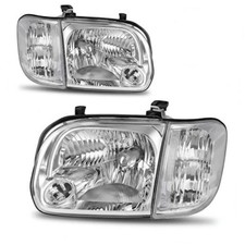 Headlight Assembly Compatible with 2005 OE-Chrome/Clear/Clear Fit 05-06 Tundra