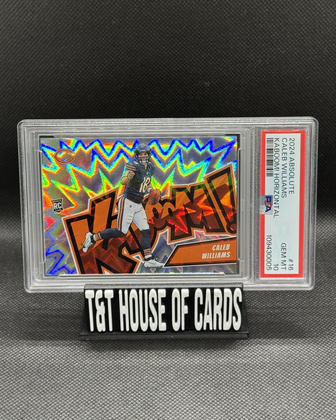 2024 Absolute Caleb Williams RC Horizontal Kaboom #16 Bears PSA 10