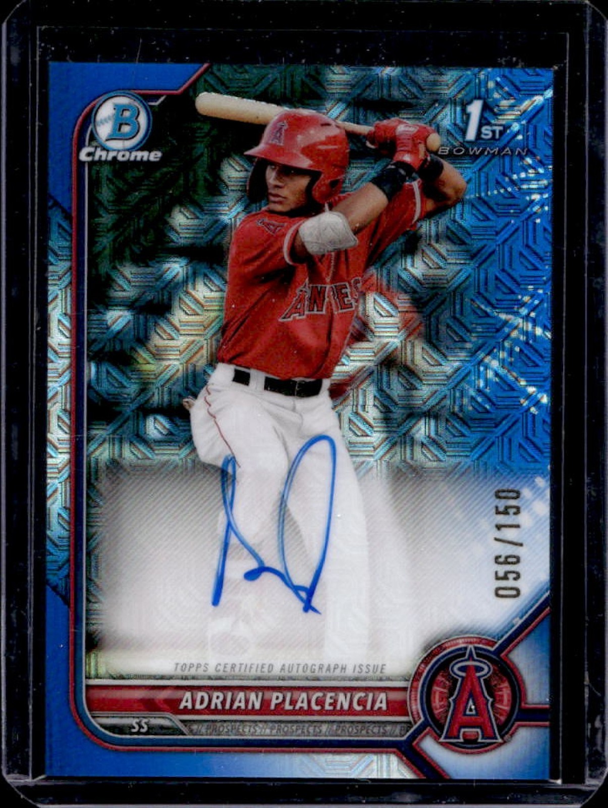 2022 Bowman Chrome Adrian Placencia Auto HTA Choice Refractor 1st #56/150
