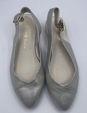 Anne Klein iflex Silver Metallic Pointed Toe Slip On Size 6M 1.5 Inch Heel