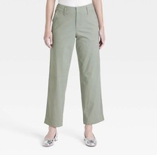 Women's High-Rise Straight Ankle Chino Pants - a New Day  Olive Green 4 Bin 10po