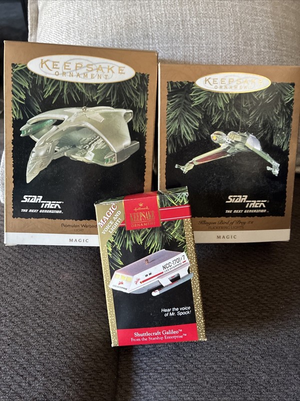 Lot of (3) Hallmark Keepsake Ornament Star Trek 1992,1994 & 1995