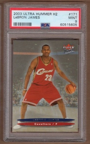 PSA 9 Mint LeBRON JAMES 2003/04 Fleer ULTRA Die-Cast HUMMER H2 ROOKIE **RARE** !