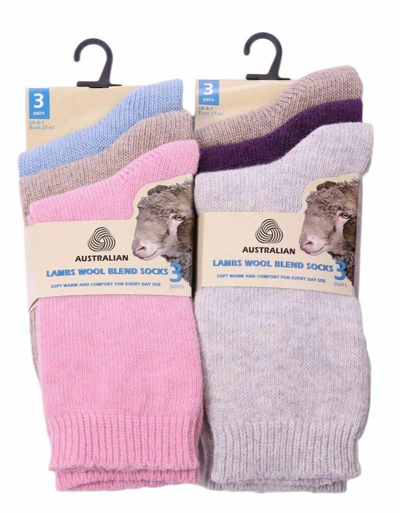 LADIES SOCKS EXTRA WARM AUSTRALIAN LAMBS WOOL BLEND WOMEN THERMAL L801 LOT