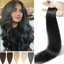 AAAAAAA 100G Tape in Remy Human Hair Extensions Highlight REAL THICK/12-24" 150G