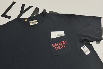 Gallery Dept. Faded Black / Red Logo Pocket Cotton T-Shirt