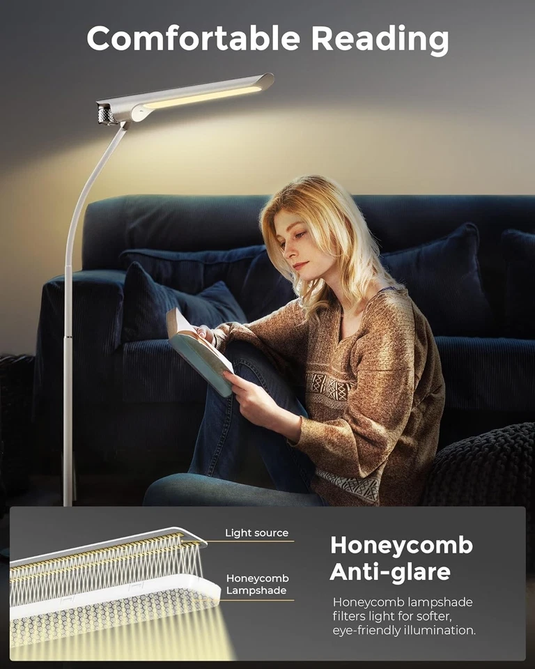 2025 Напольная лампа напольный свет супер яркий, 3 регулируемые цвета и сенсорное управление - Изображение 2 из 4